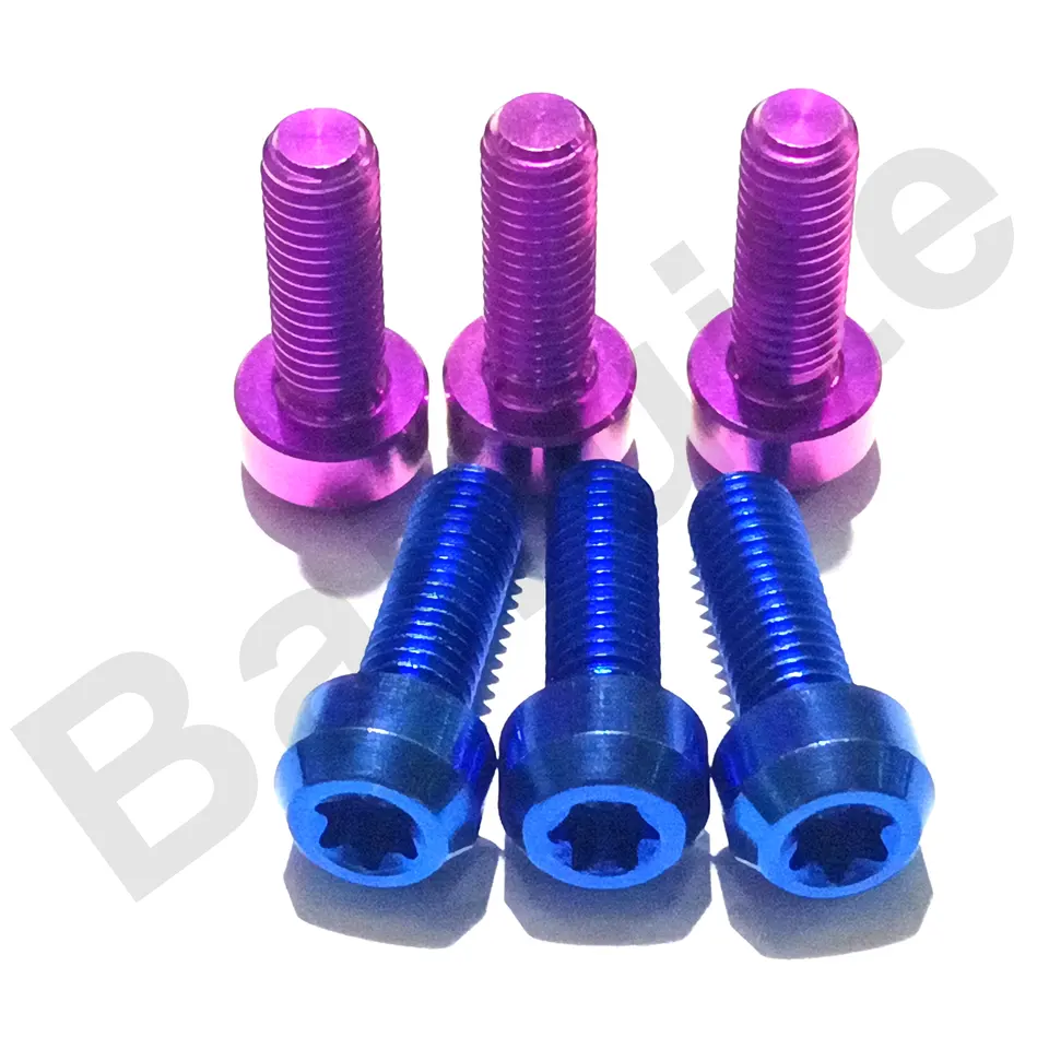 Customized Titanium Taper Head Bolts M5 M6 M8 M10 with Various of Color