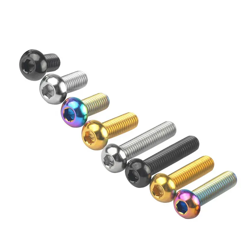 High Quality Titanium Button Head Bolts Gr5 ISO7380 M6 with Various of Color